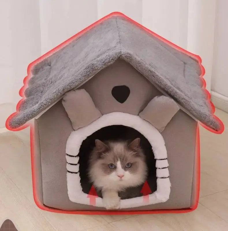 Casa para cães e gatos, casa pequena, pode ser desmontada e lavada, con cama!