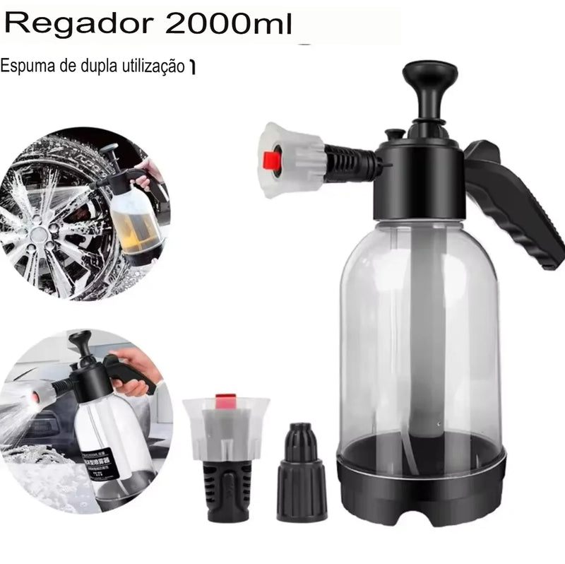 Pulverizador de espuma para lavagem de carro, 2l, portátil, pulverizador de pressão de ar, desinfecção de plástico, garrafa de água