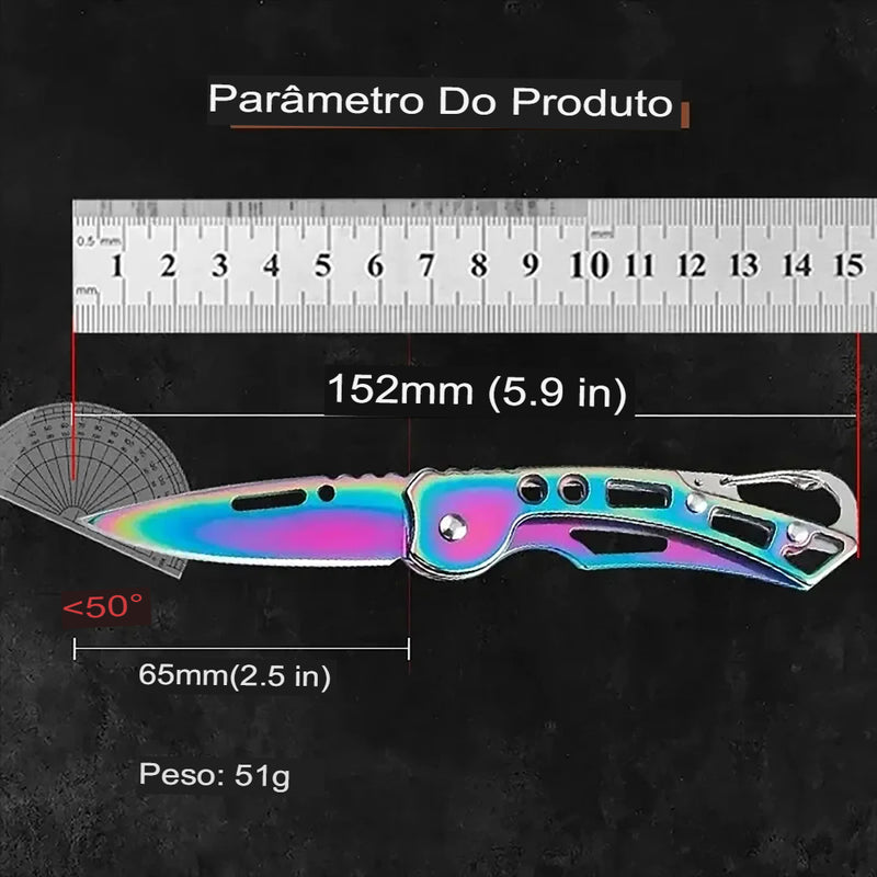 Faca de bolso dobrável de aço inoxidável portátil