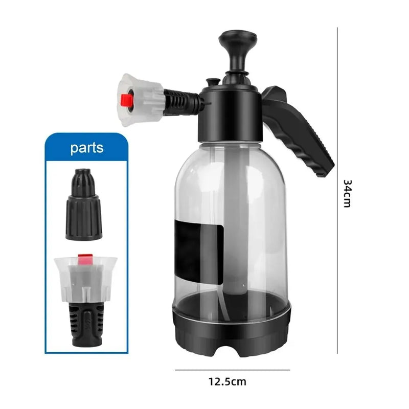 Pulverizador de espuma para lavagem de carro, 2l, portátil, pulverizador de pressão de ar, desinfecção de plástico, garrafa de água