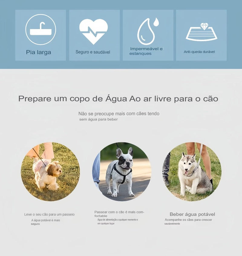 Garrafa de água portátil para cães e gatos, com armazenamento de alimentos e recipiente de água para animais de estimação, tigela alimentadora para animais de estimação, viagem ao ar livre - Vilord