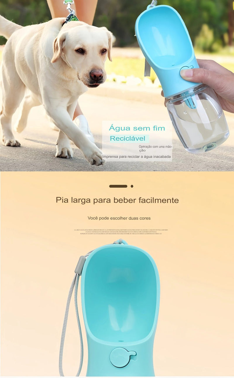 Garrafa de água portátil para cães e gatos, com armazenamento de alimentos e recipiente de água para animais de estimação, tigela alimentadora para animais de estimação, viagem ao ar livre - Vilord